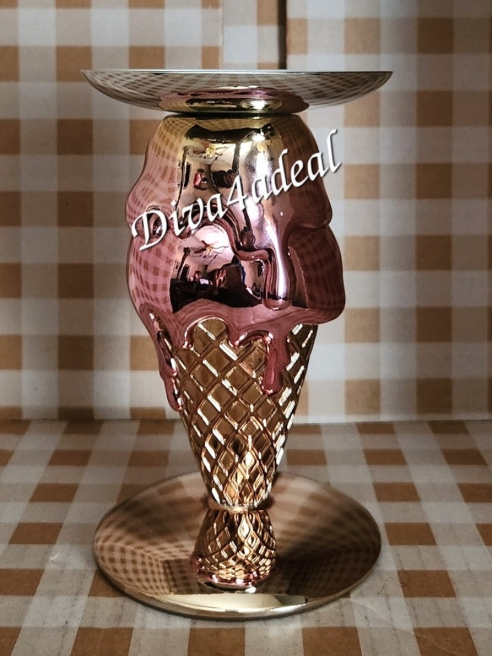 Bath & Body Works DOUBLE SCOOP CONE 3-Wick Pedestal Candle Holder